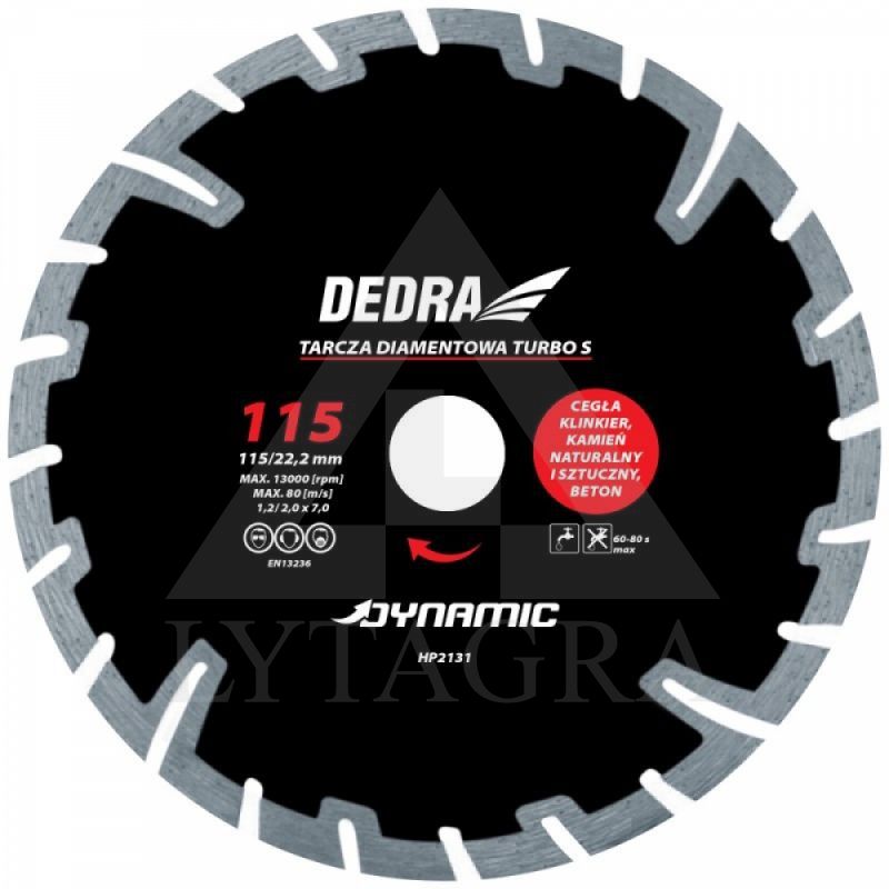 Deimantinis diskas Dedra HP2136 sausam/šlapiam pjovimui 230x22,2mm