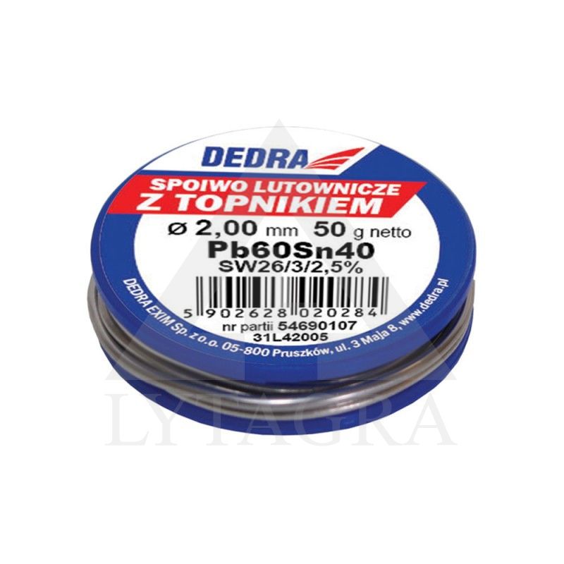 Lydmetalis su fliusu Dedra 31L42005 2mm 50g