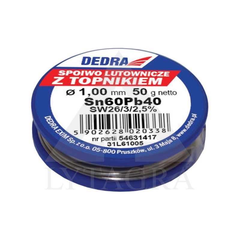 Lydmetalis su fliusu Dedra 31L61005 1mm 50g