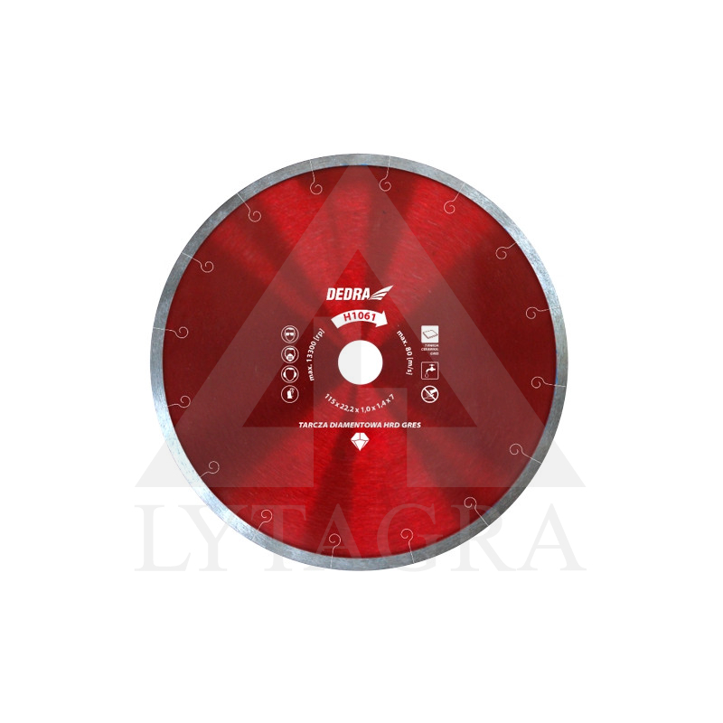 Deimantinis diskas kietai keramikai Dedra H1064E 180x25,4mm