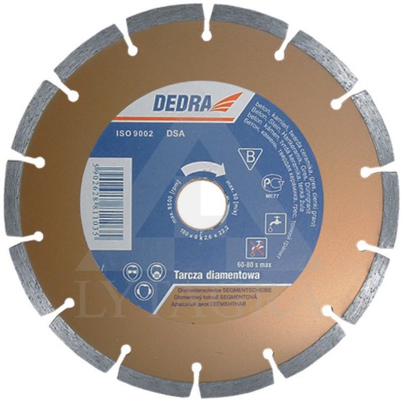 Deimantinis diskas Dedra H1106 sausam/šlapiam pjovimui 115x22,2mm