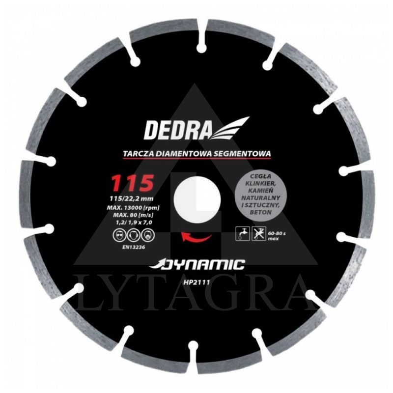 Segmentinis diskas betonui Dedra HP2116 230x22,2mm