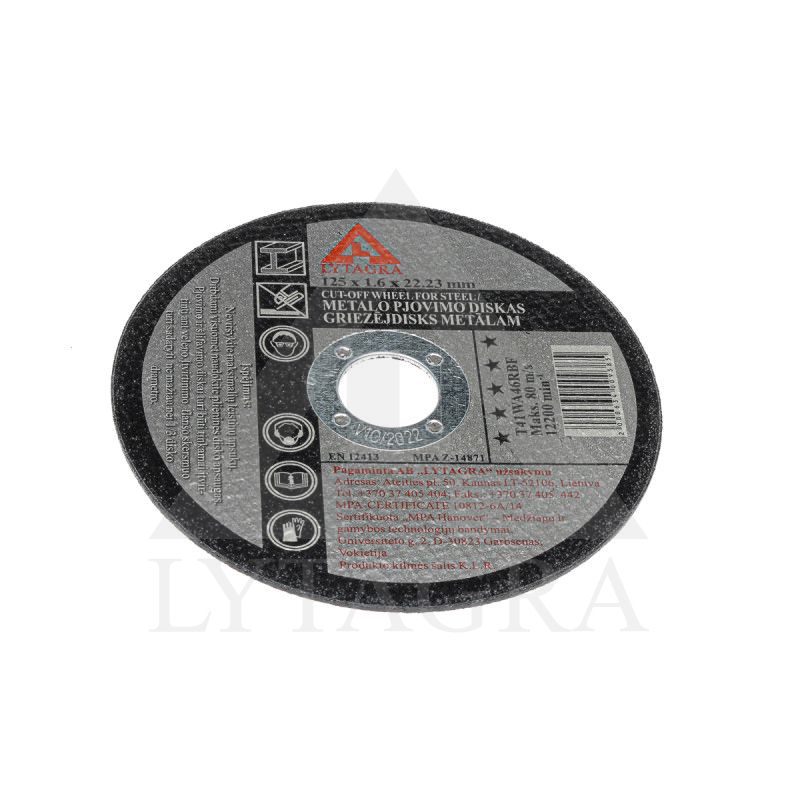Metalo pjovimo diskas Lytagra 472125 T41 125x1.6x22