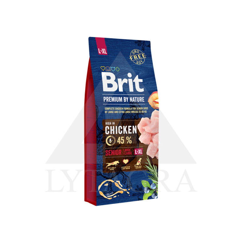 15 KG ŠUNŲ ĖDALAS BRIT PREMIUM SENIOR L/XL S.M.