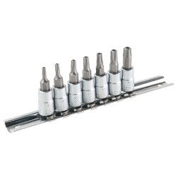 Antgaliai su galvute Torx  ir ertme T10-T40, 1/4" Antgaliai su galvute Torx  ir ertme T10-T40, 1/4"