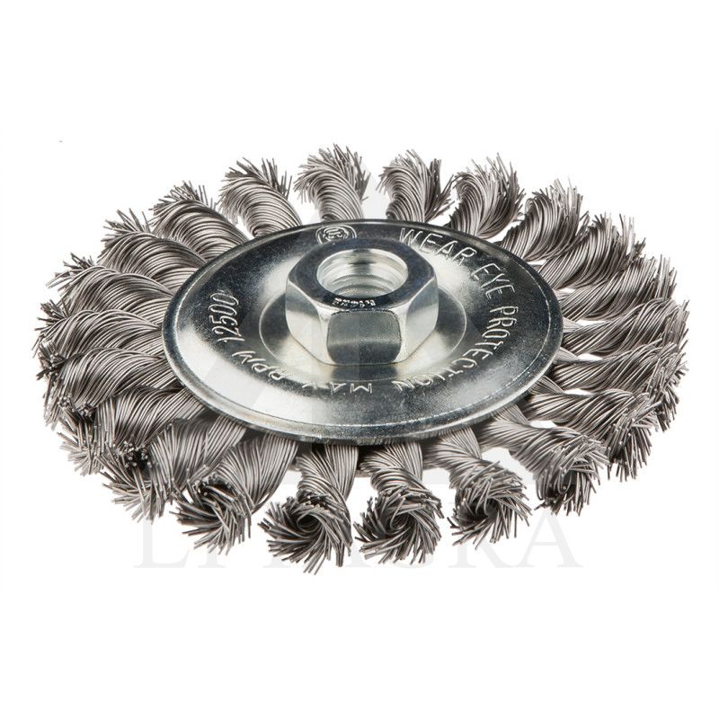 Metalinis šepetys 115mm x M14, nerūdijanti viela
