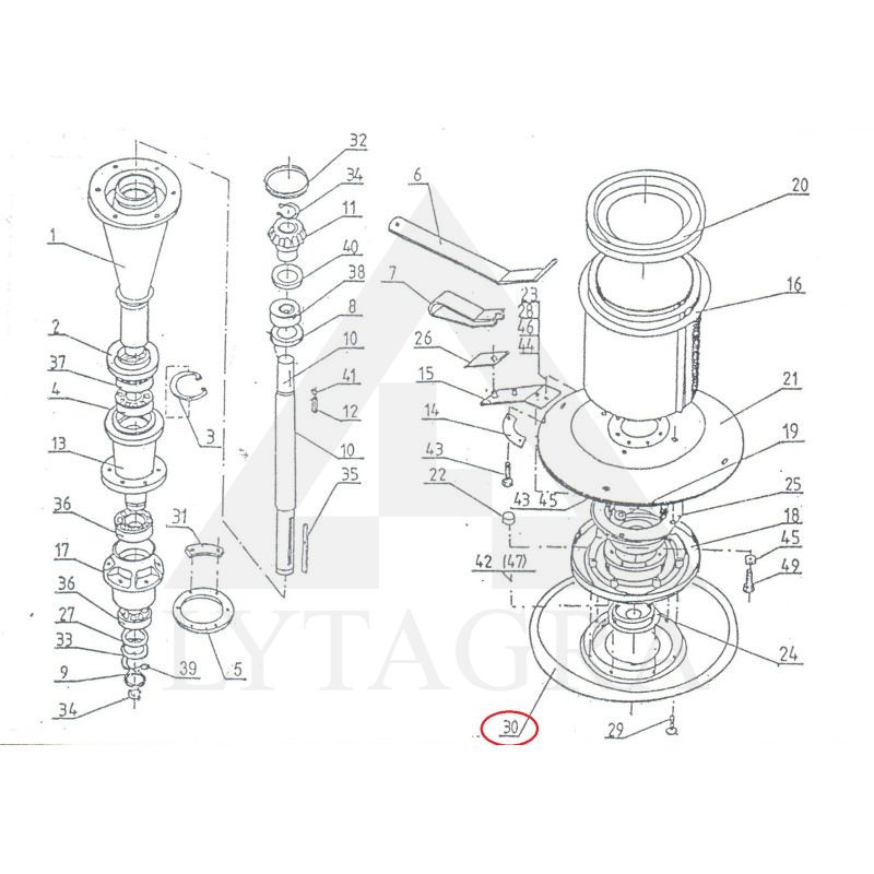 Lenkiškos šienapjovės atraminis diskas  245-125-010-108 1,85 M