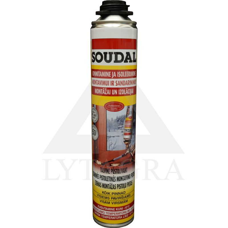 Yellow gunfoam Winter 750ml-montavimo putos