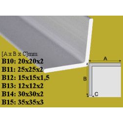 Profilis Effector, kampinis B10 aliuminis 20x20 mm 200 cm