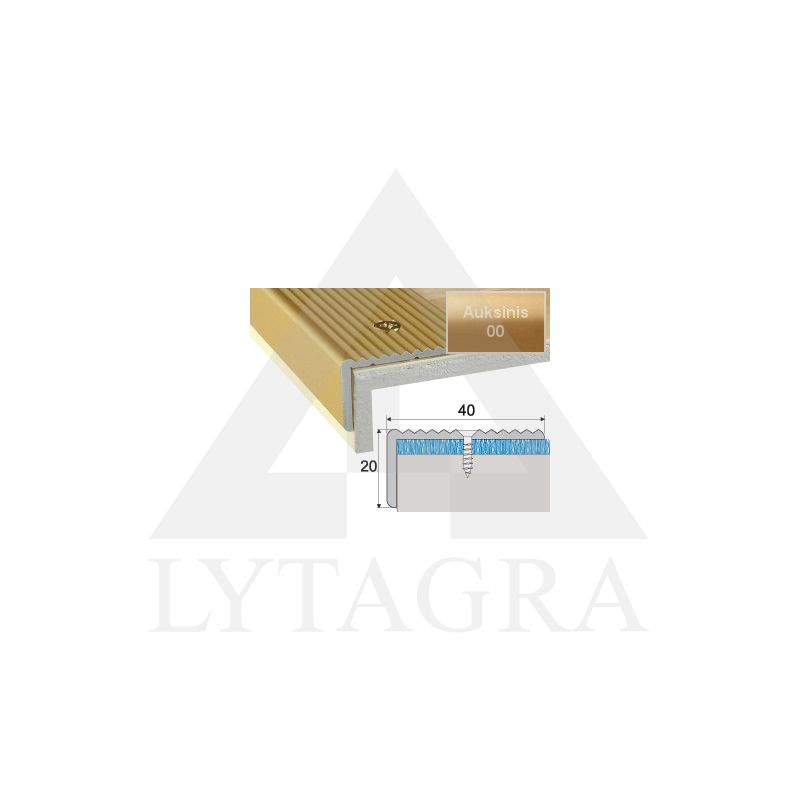 Profilis Effector A33 laiptams auksinis 90 cm 40x20 mm