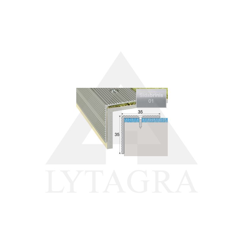 Profilis Effector A34 laiptams sidabrinis 270 cm 35x35 mm