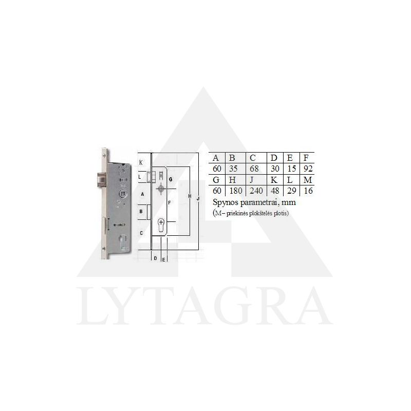 Spyna PVC 35-111 92/30/16mm profilinė