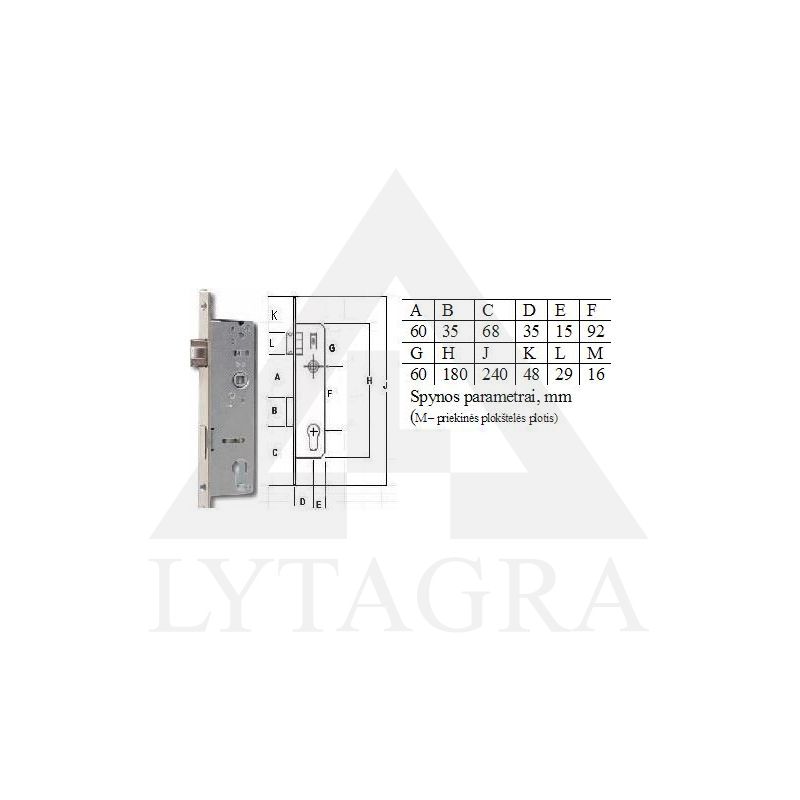 Spyna PVC 35-96 92/35/16mm profilinė