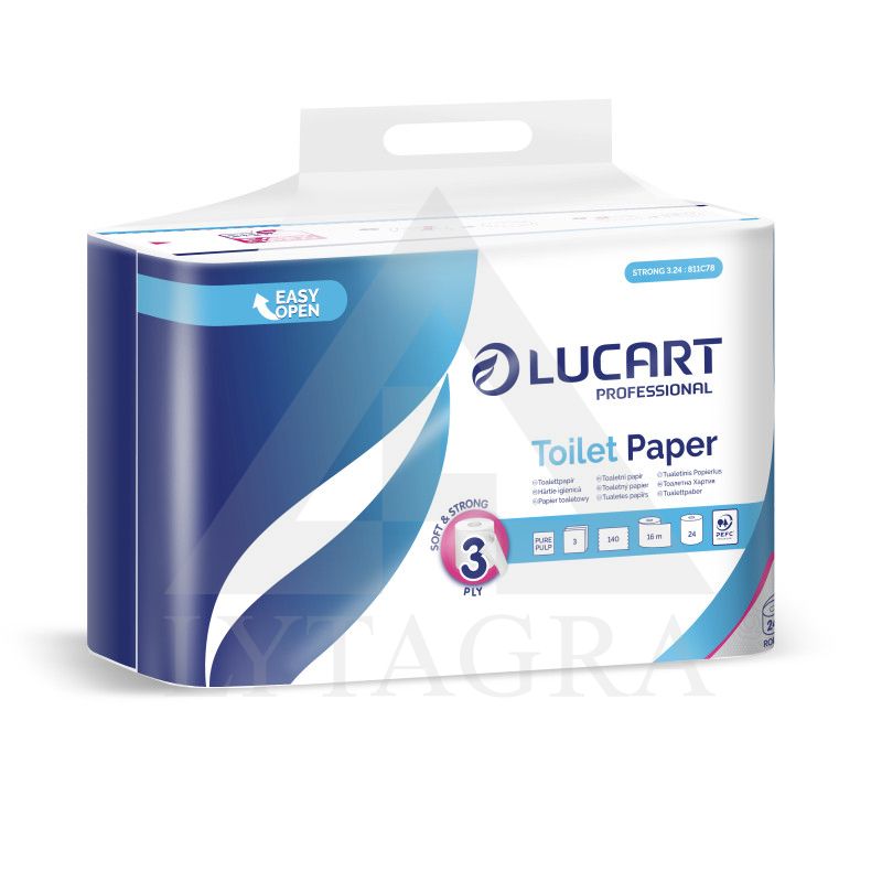 TUALETINIS POPIERIUS STRONG 3.24, 3 SLUOKSNIŲ, 24 RULONAI POKE