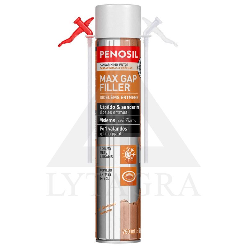 Šiaudelinės sandarinimo putos PENOSIL Max Gap Filler, 750 ml