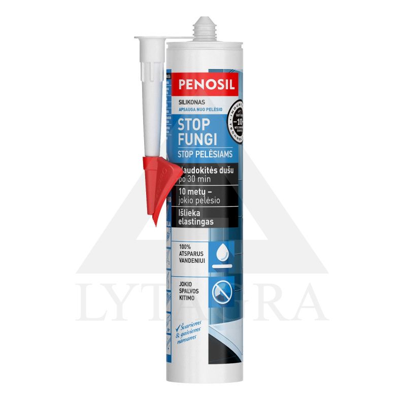Priešpelėsinis silikoninis hermetikas PENOSIL Stop Fungi, bespalvis, 310 ml