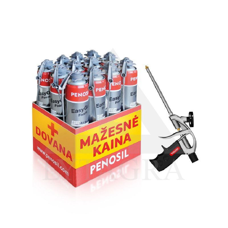 Komplektas: sandarinimo putos PENOSIL EasyGun All Season 750 ml, 12 vnt. +  putų pistoletas C1