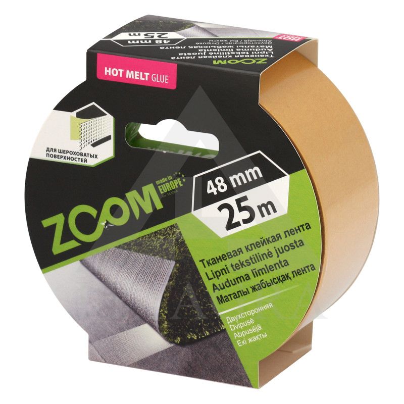 Dvipusė tekstilinė juost. 48mm x 25m, ZOOM