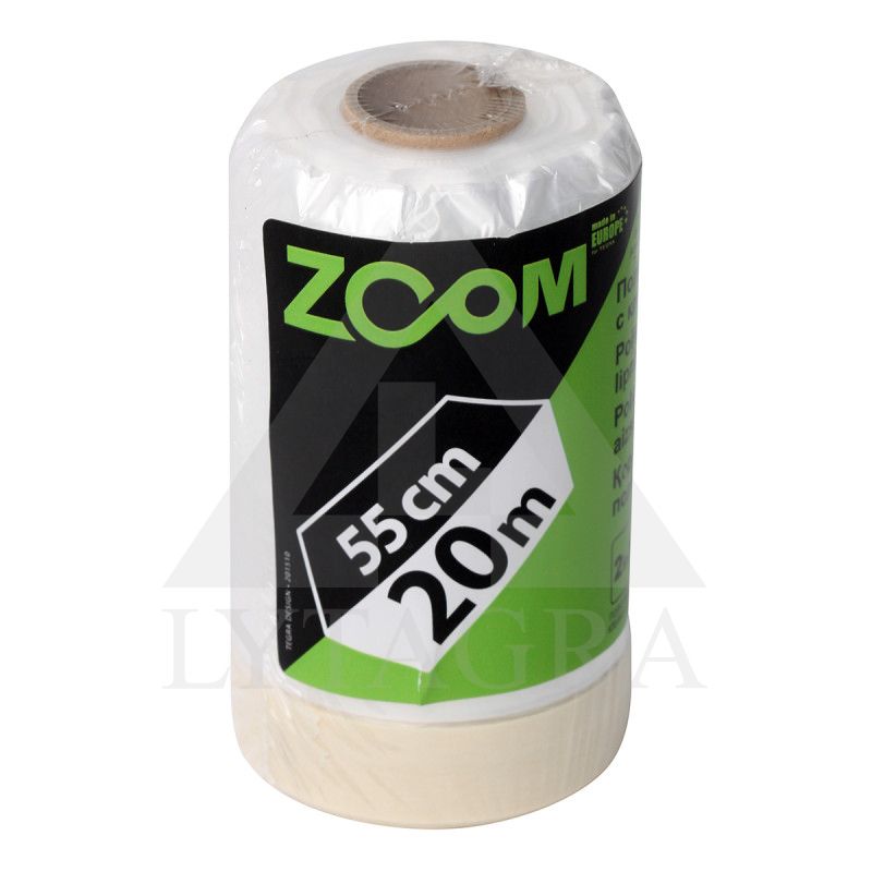Polietileninė uždanga su dažymo juostele, 550 mm x 20 m, ZOOM