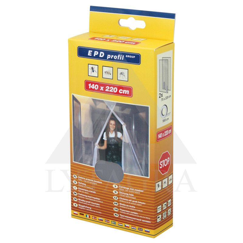 Tinklelis durims nuo uodų (2 daliu) 140 cm x 220 cm juodas
