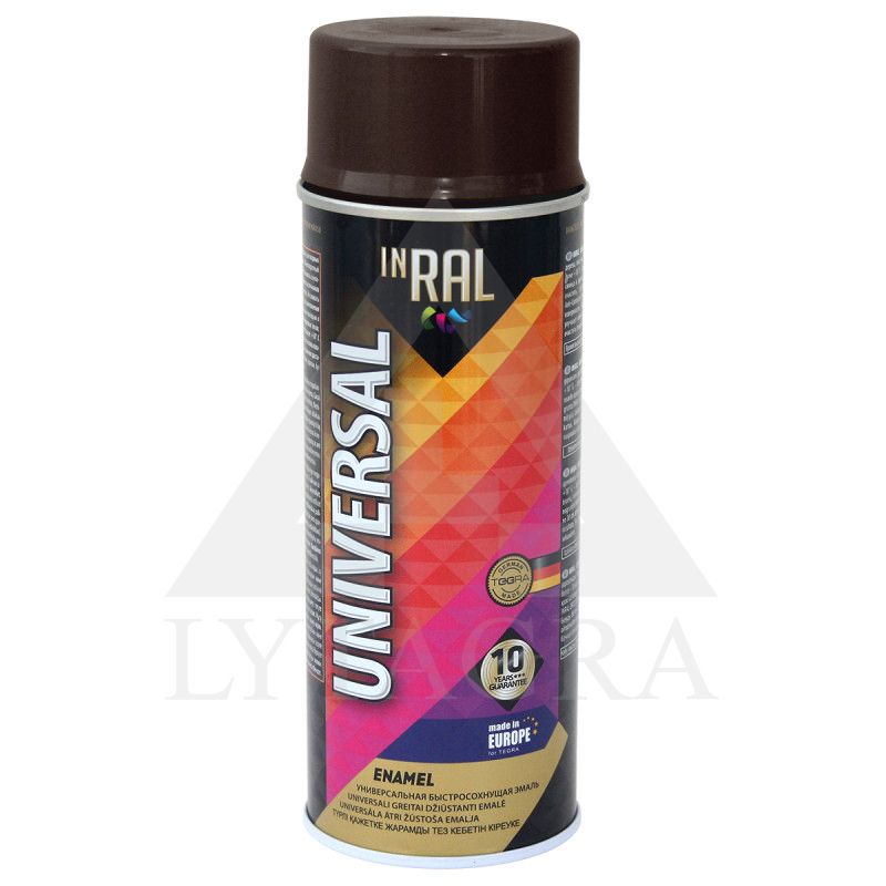 (15) INRAL UNIVERSAL, šokoladiniai RAL8017, dažai aerozoliniai