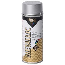 Aerozolinis akrilinis lakas, METALLIC, sidabrinis, INRAL