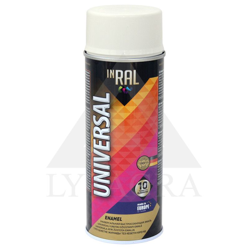 (50) INRAL UNIVERSAL, pieno baltumo blizgūs RAL9010, dažai aerozoliniai