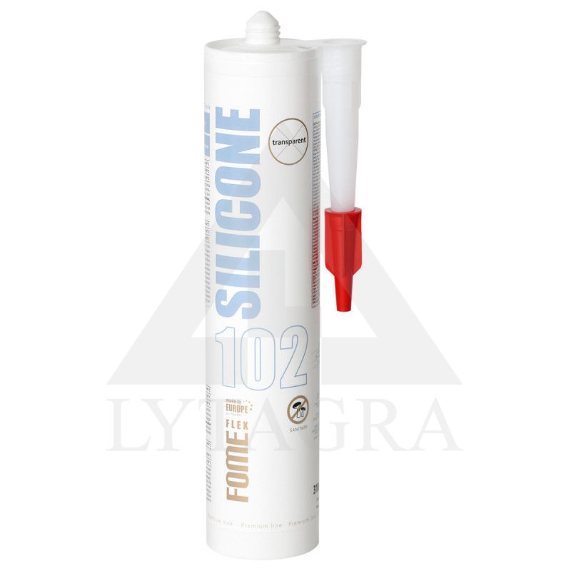 Silikoninis hermetikas, skaidrus, Fome Flex SANITARY SILICON 102
