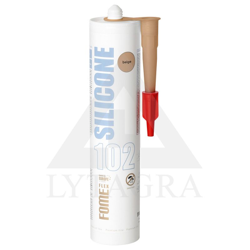 Silikoninis hermetikas, smelinis, Fome Flex SANITARY SILICON 102