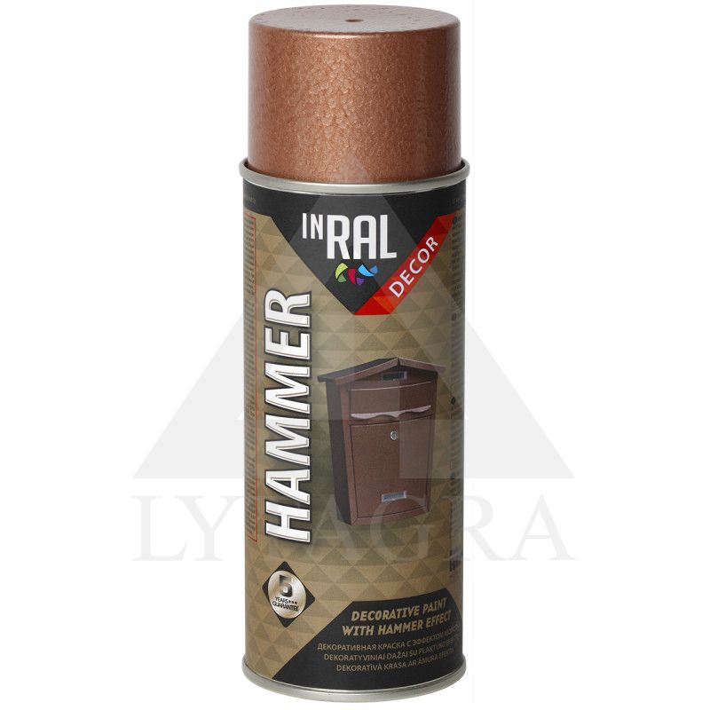Aerozoliniai dažai, DECOR HAMMER, varis, INRAL