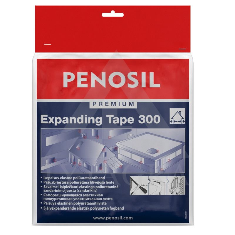 Savaime besiplečianti juosta PENOSIL Premium Expanding Tape 300, 10x15/3-5mm 10m/rulone, pilka