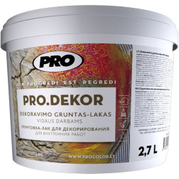 Dekoravimo gruntas-lakas PRO.DEKOR 2,7L blizgus