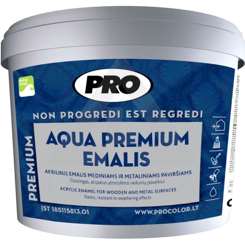 Dažai medienai AQUA PREMIUM EMALIS, 0,75L blizgūs