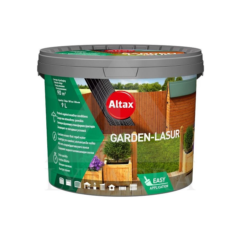 Impregnantas ALTAX Garden-lasur 9l rudas