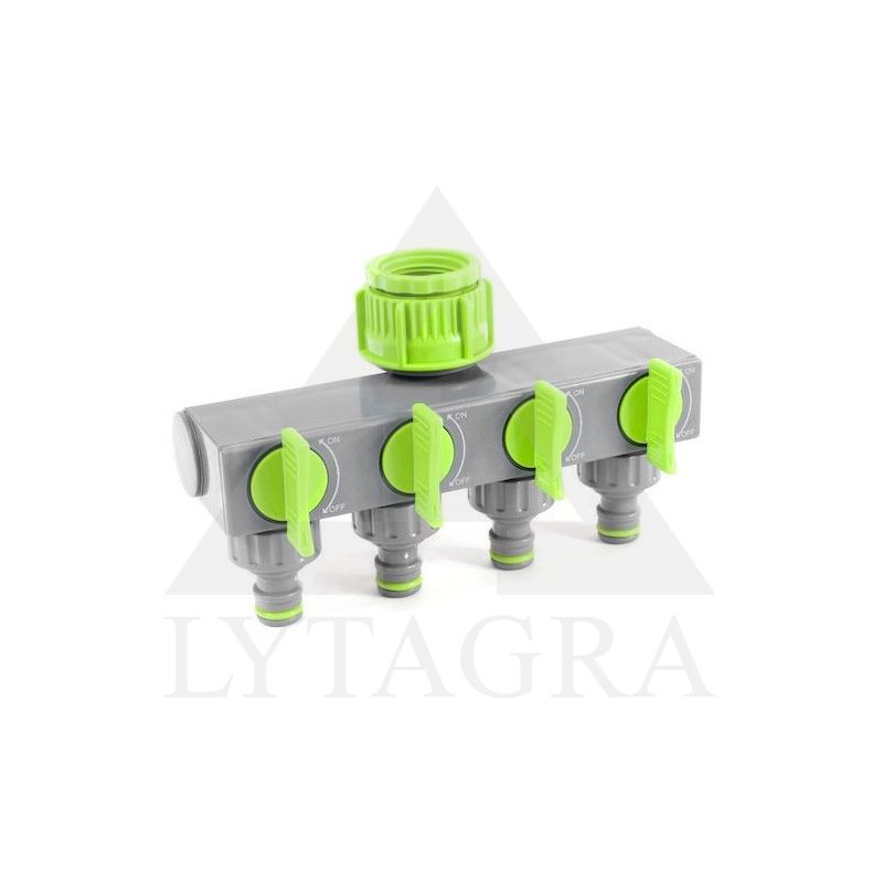 4 jungčių žarnos šakotuvas 3/4"-1"