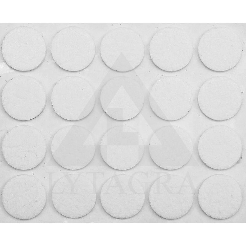 Padukai baldams lipnūs veltinio balti Vorel d-20mm, 20vnt.