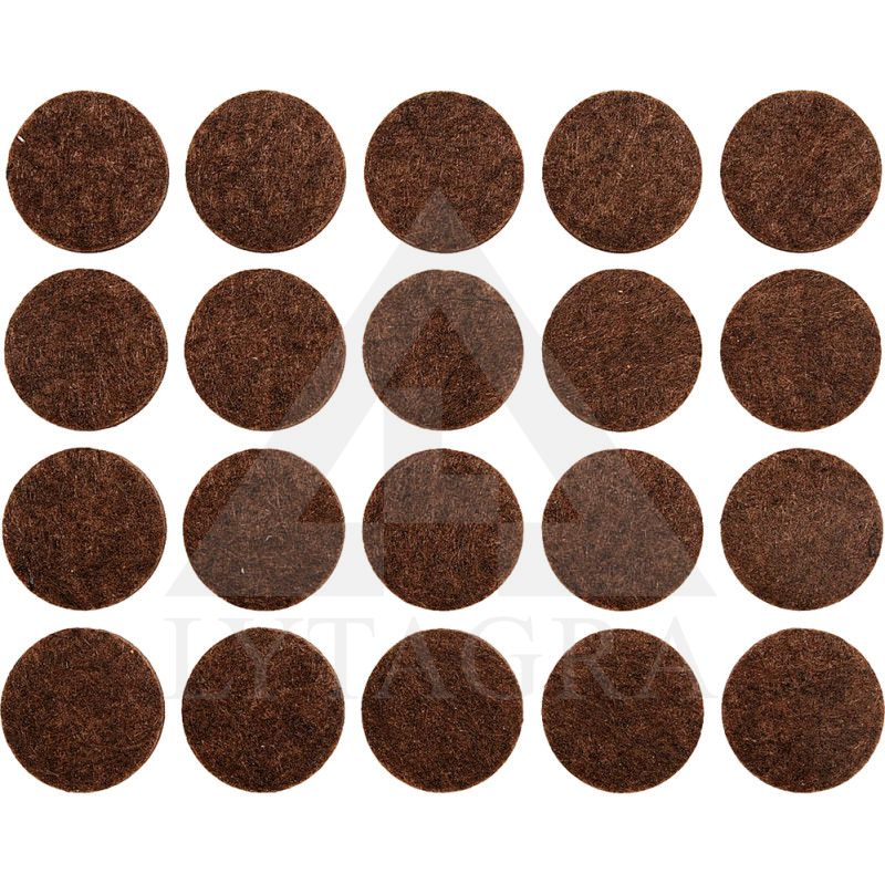 Padukai baldams lipnūs veltinio rudi Vorel d-20mm, 20vnt. Padukai baldams lipnūs veltinio rudi Vorel d-20mm, 20vnt.