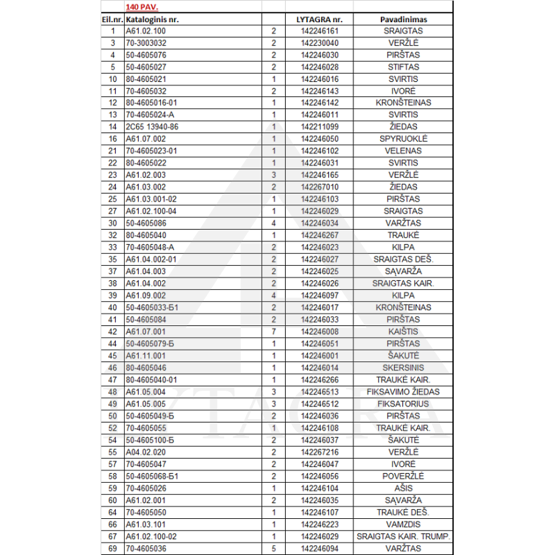 A61.11.001 SAKUTE A61.11.001 SAKUTE