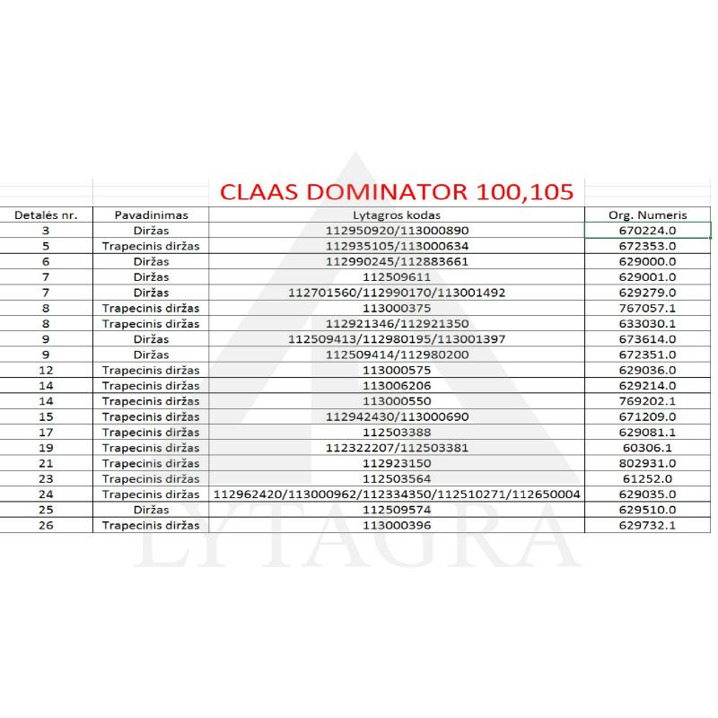 Diržas HARVEST BELTS 2B BP/H-2000 CL 672351.0