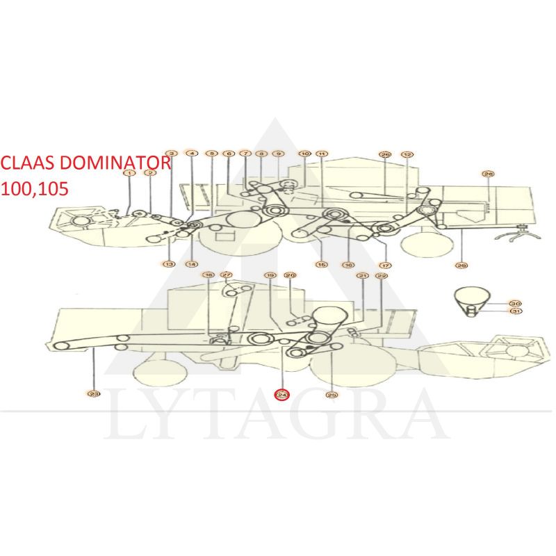 Diržas HARVEST BELTS 62x25 X/H-2390 CL 629035.0