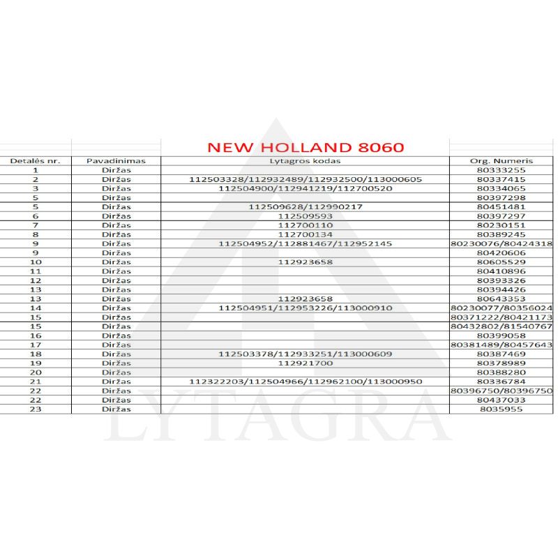 Diržas HARVEST BELTS HL/H-3186 NH 80230077