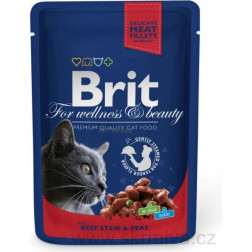 BRIT PREMIUM KAČIŲ ĖDALAS SU JAUTIENA IR ŽIRNIAIS, 100 G