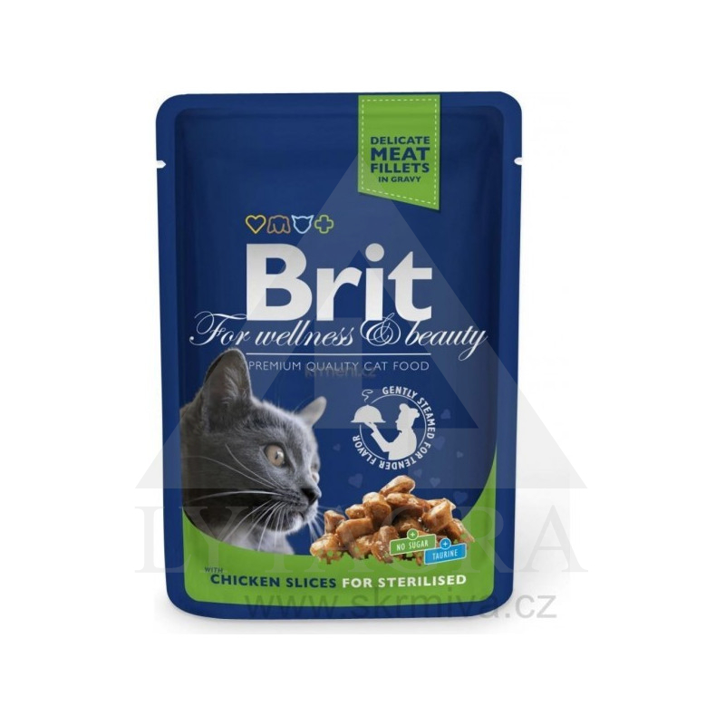 BRIT PREMIUM KAČIŲ ĖDALAS STERILIZUOTOMS KATĖMS SU VIŠTIENA, 100 G