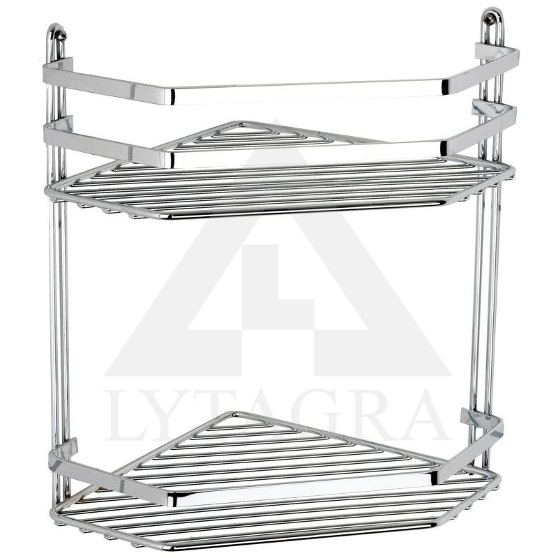 Lentyna vonios kampinė dviguba 20 x 20 x 50 mm chromuota Duschy