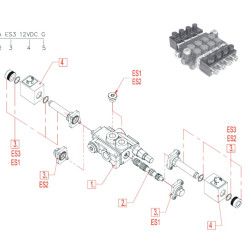 Kryptinis elektromagnetinio valdymo trijų sekcijų hidraulikos valdymo vožtuvas 03Z50-AAA-ES3-12VDC-G