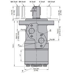 Hidraulinis variklis BMP250 25mm 237aps/min 8.2kw 250cm3