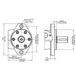 Hidraulinis variklis BMP250 25mm 237aps/min 8.2kw 250cm3