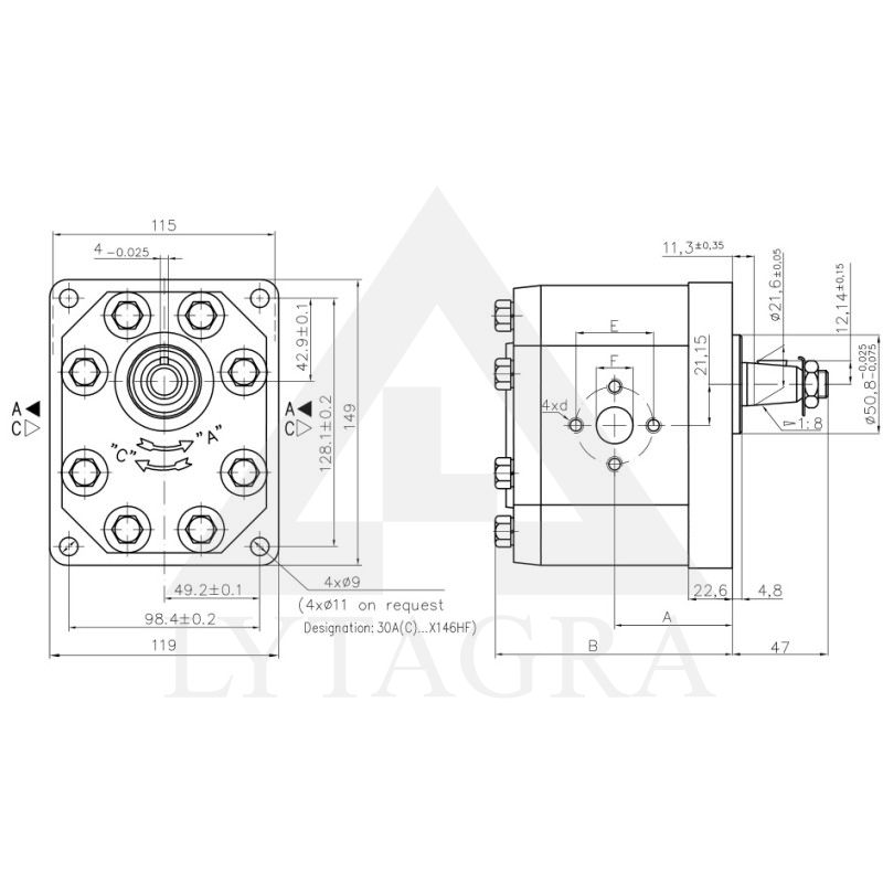 Hidraulinis siurblys H30C46X146 69l 230bar