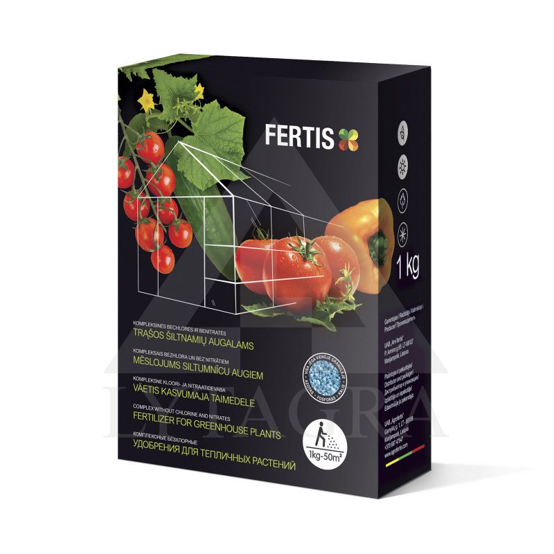 FERTIS kompleksinės trąšos šiltnamio augalams, be chloro ir nitratų, 1 kg