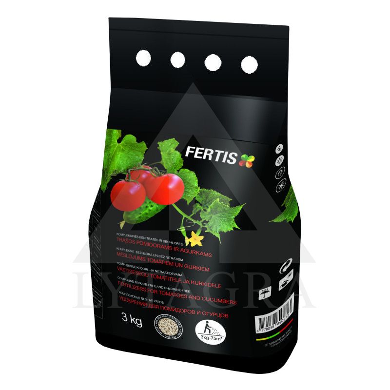 FERTIS kompleksinės trąšos pomidorams ir agurkams, be chloro ir nitratų, 3 kg